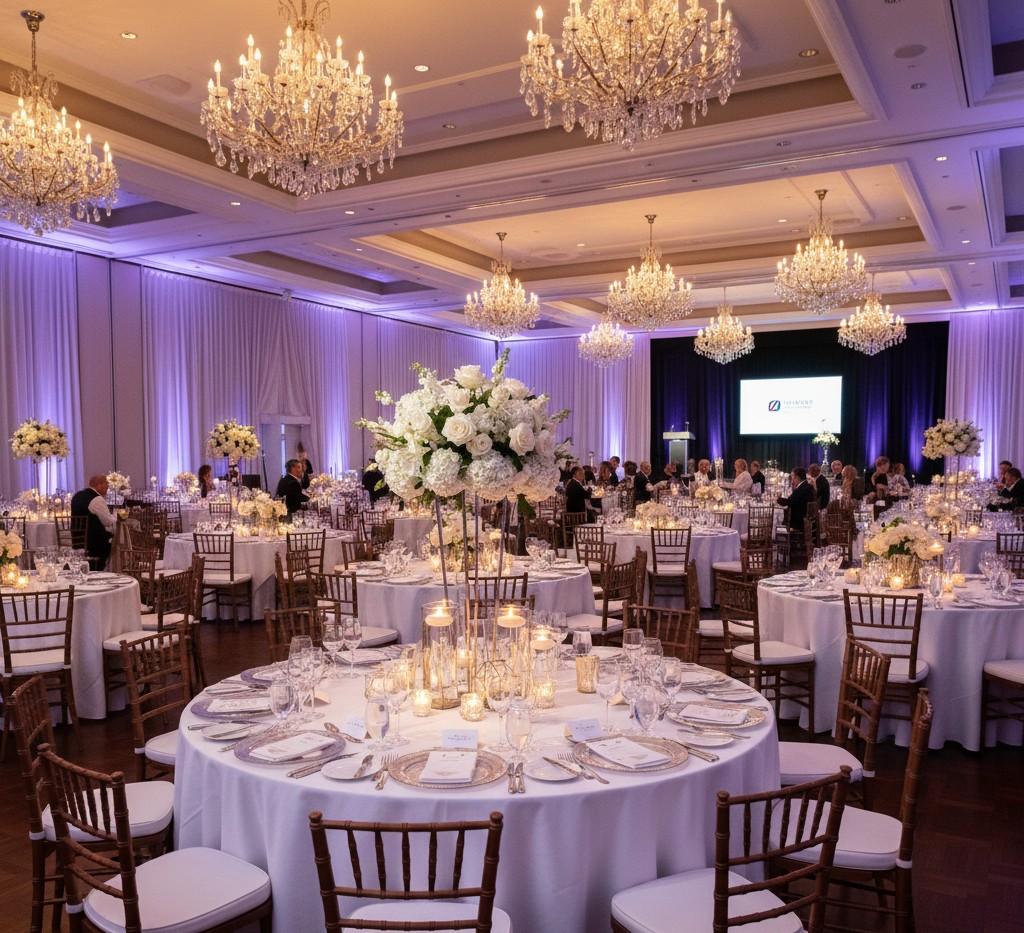 Elegant corporate gala setup